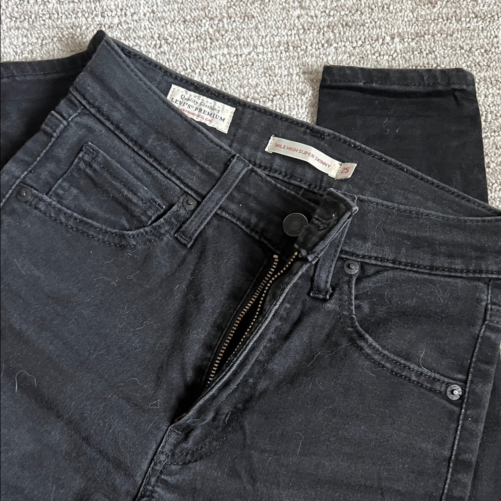 Levi's Mile High Super Skinny Black Jeans